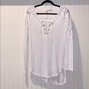 Free People Floral Embroidered Top